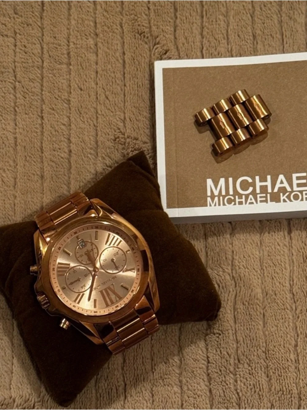 Michael Kors Rose Gold Stainless Steel Chronograph Bracelet Watch